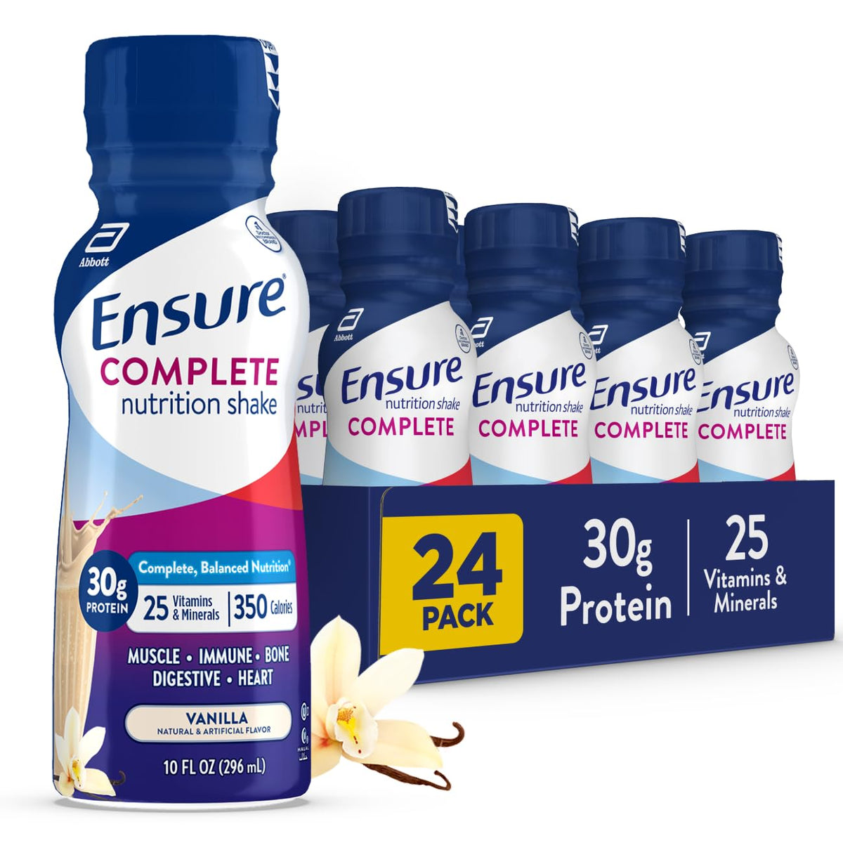 Ensure COMPLETE Chocolate Nutrition Shake, Balanced Meal Replacement, 24pk