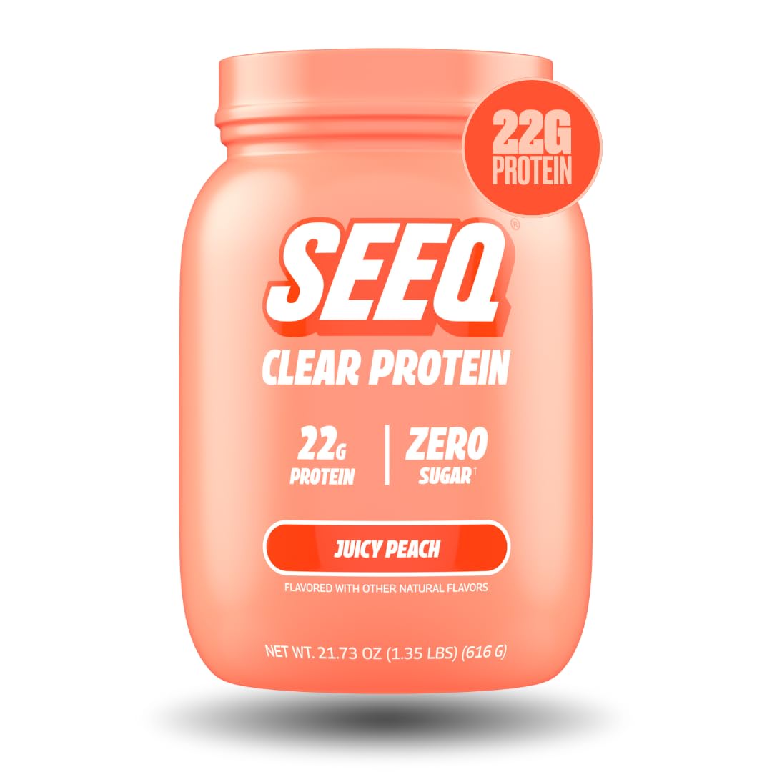 SEEQ Clear Protein Powder - Blue Razz Freeze - 22 Servings - 22g Clear Whey Protein Isolate - Zero Sugar - 0g Lactose - Allergen Friendly - GLP1 Support - Bone Health - Muscle Post Workout Recovery