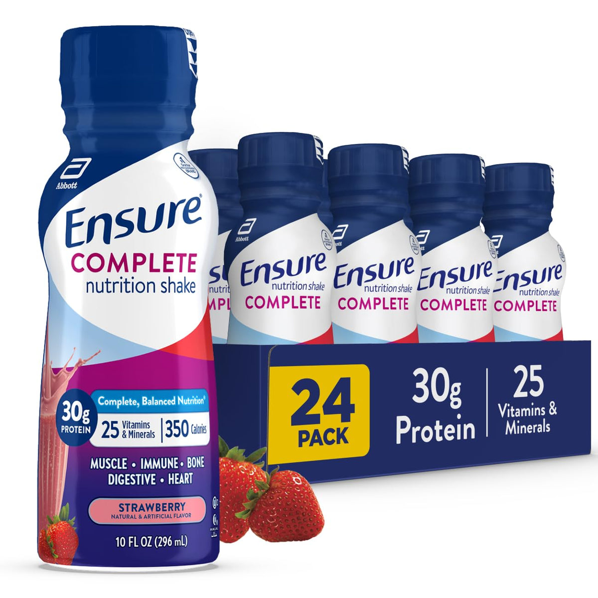 Ensure COMPLETE Chocolate Nutrition Shake, Balanced Meal Replacement, 24pk