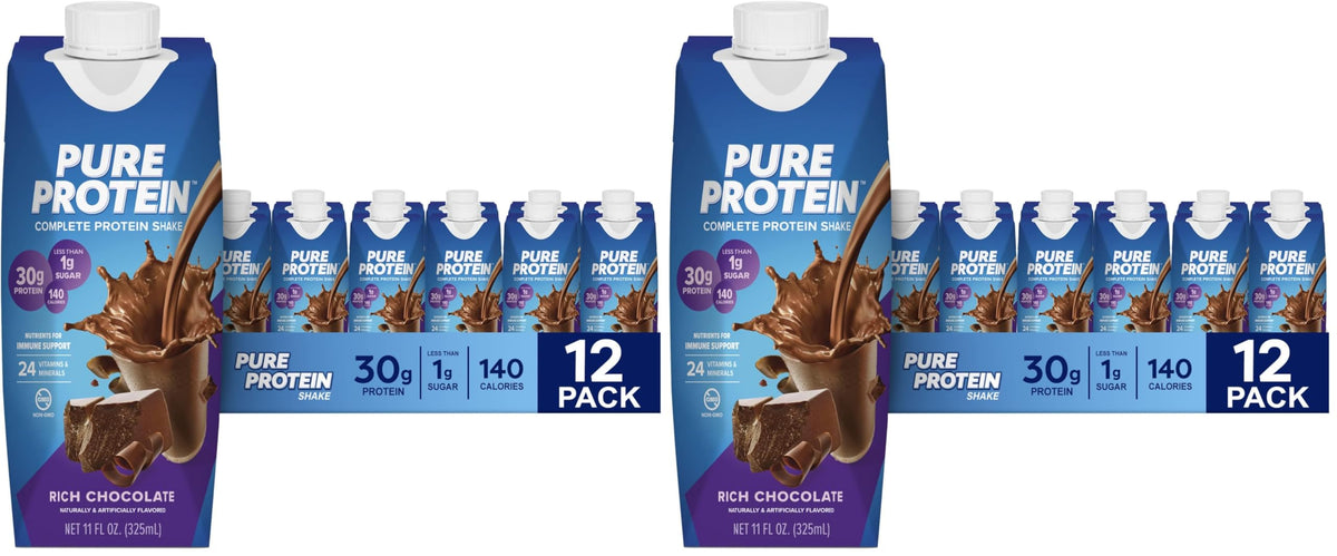 Pure Protein Vanilla Protein Shake, 30g Complete Protein, 12 Ct