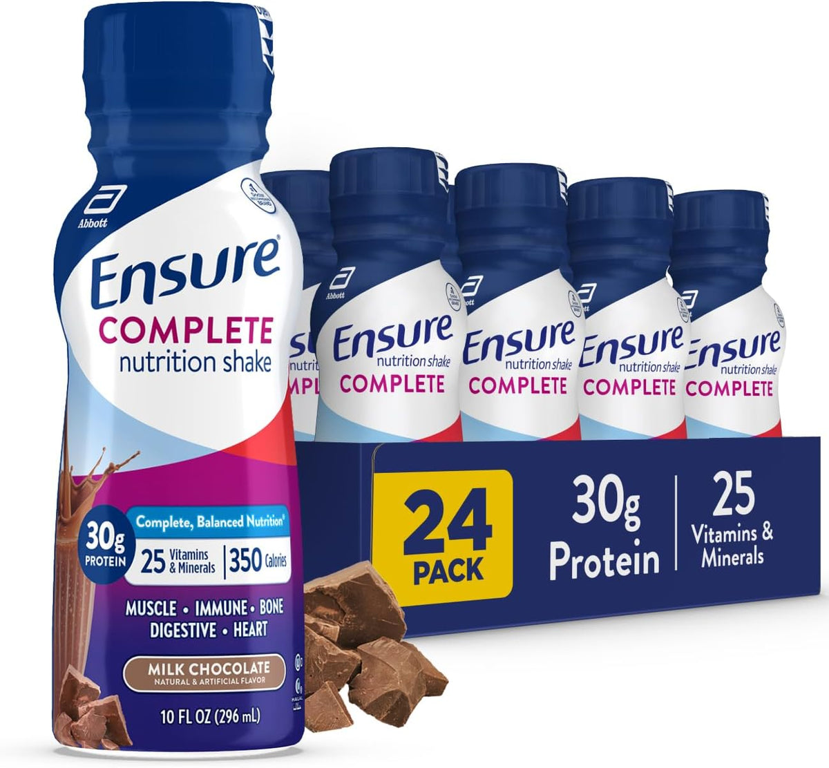Ensure COMPLETE Chocolate Nutrition Shake, Balanced Meal Replacement, 24pk