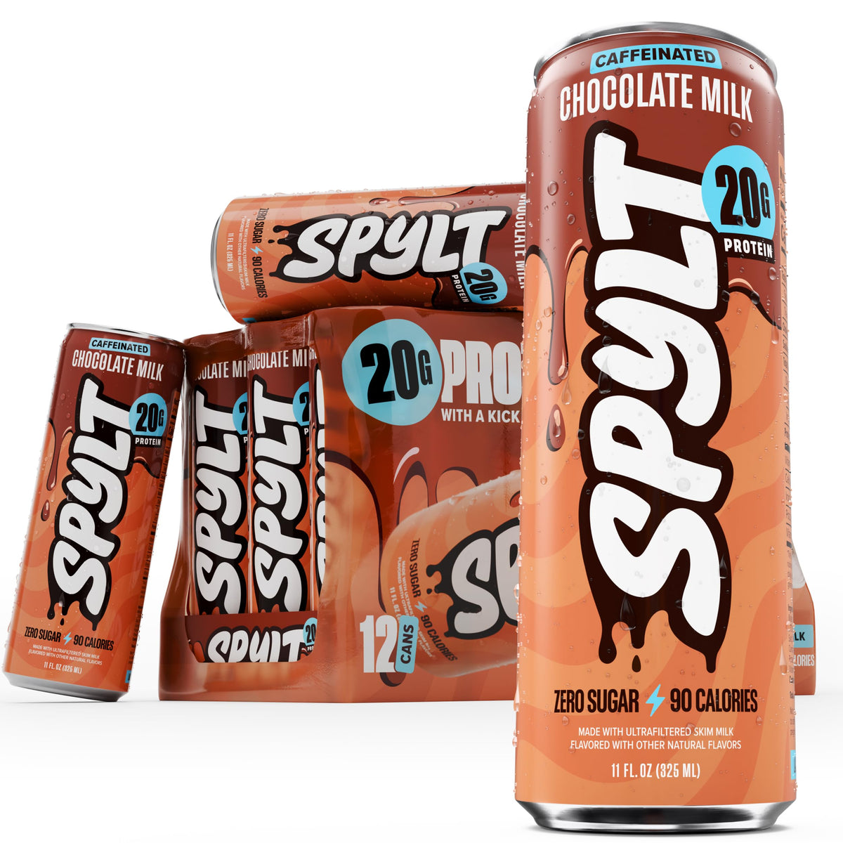 Spylt Vanilla Protein Milk Shakes, 20g Protein, 60mg Caffeine, 12 Pack