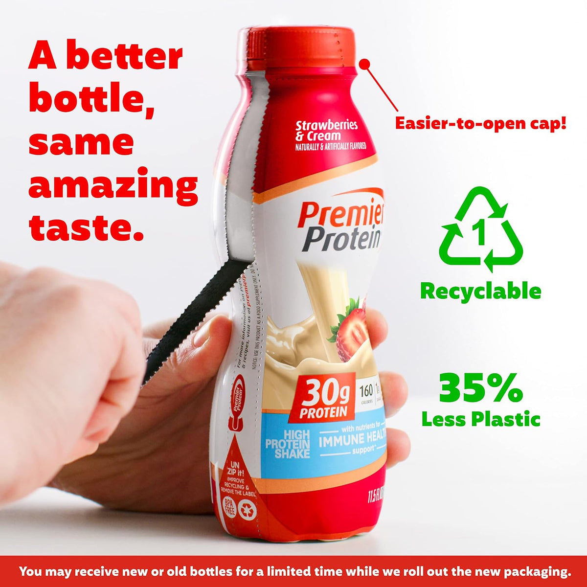 Premier Protein Shake 30g Protein 24 Vitamins Minerals 11.5oz Bottle Peaches & Cream Strawberries 12 Pack Bundle