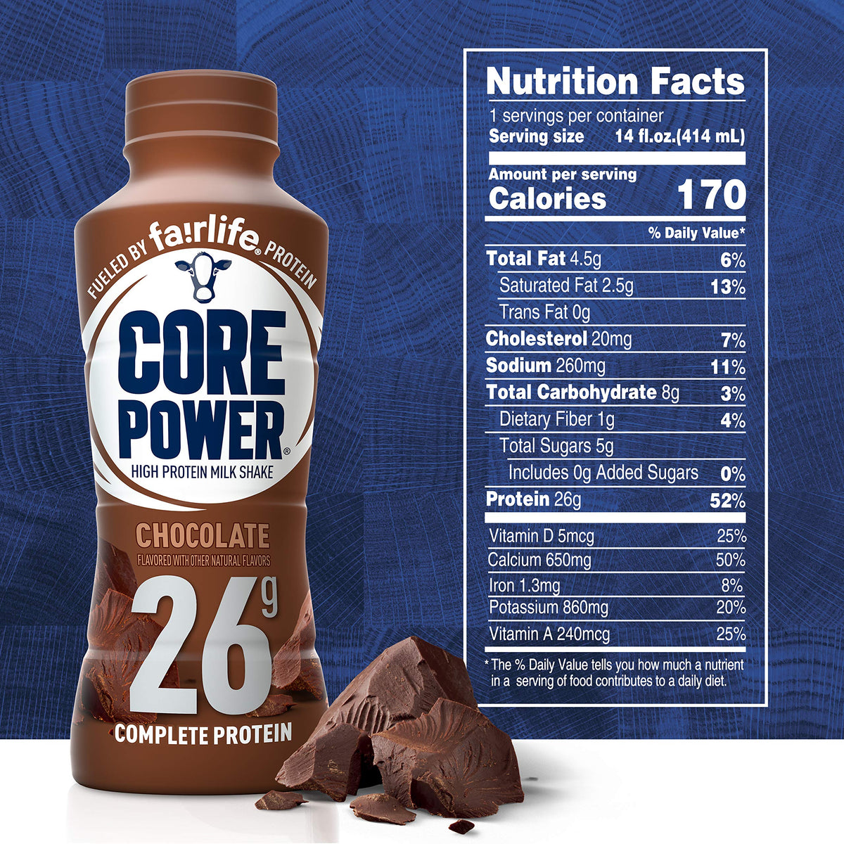 Core Power Protein Shake, Vanilla, 26g Bottle, 14oz